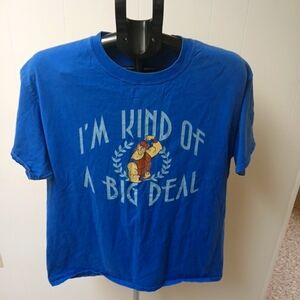 DISNEY Hercules Big Deal Short Sleeve Tee‎ Shirt Blue Size Large